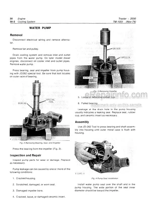 Photo 4 - John Deere 2030 Technical Manual Tractor TM1051