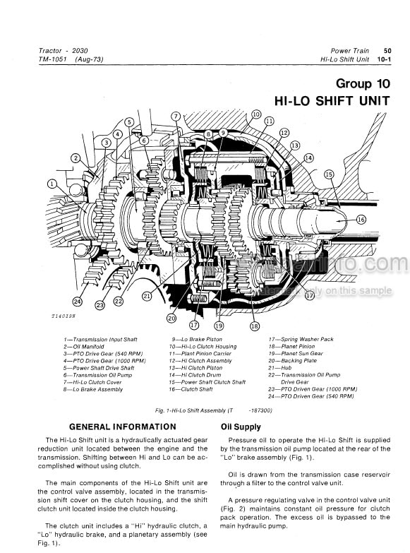 Photo 5 - John Deere 2030 Technical Manual Tractor TM1051