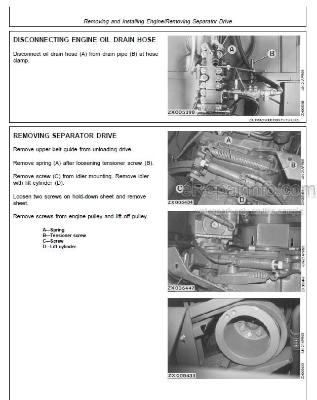 Photo 1 - John Deere 2054 2056 2058 2064 2066 Technical Manual Combine TM4505