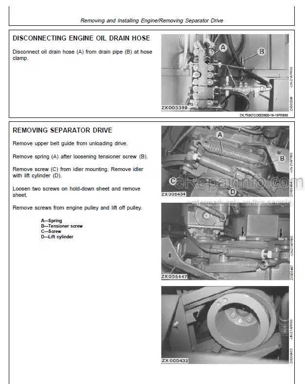 Photo 1 - John Deere 2054 2056 2058 2064 2066 Technical Manual Combine TM4505