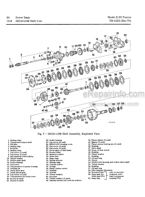 Photo 5 - John Deere 2120 Technical Manual Tractor TM4252
