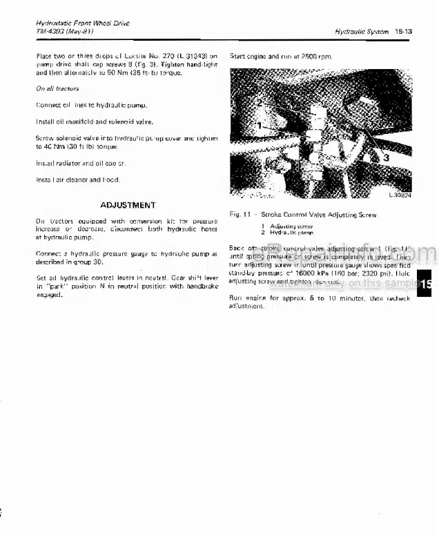Photo 1 - John Deere 2130 3030 3130 3140 Technical Manual Hydrostatic Front Wheel Drive For Tractor TM4303