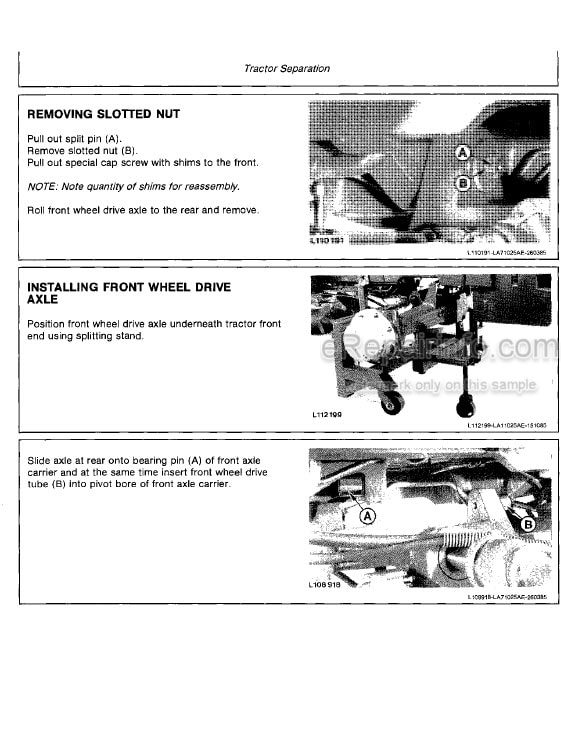 Photo 12 - John Deere 2140 Technical Manual Tractor TM4373