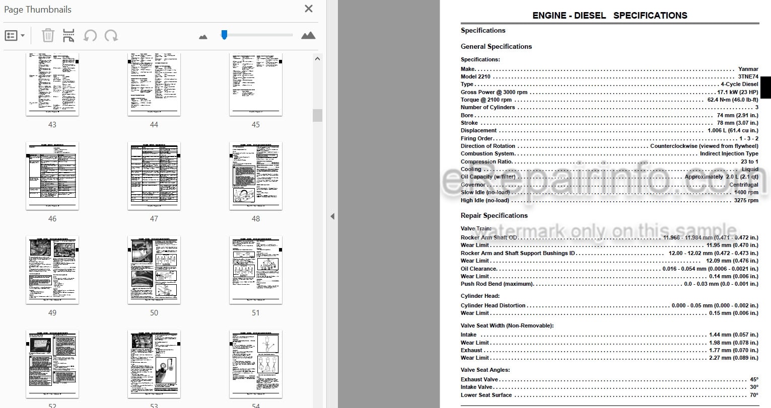 Photo 3 - John Deere 2210 Technical Manual Compact Utility Tractor TM2074