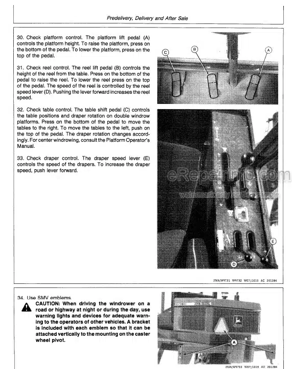 Photo 3 - John Deere 2360 160 Technical Manual Windrower And Platform TM1300