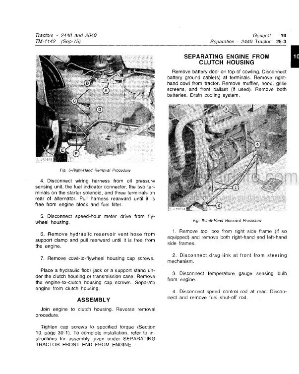 Photo 2 - John Deere 2440 2640 Technical Manual Tractor TM1142 SN -340999