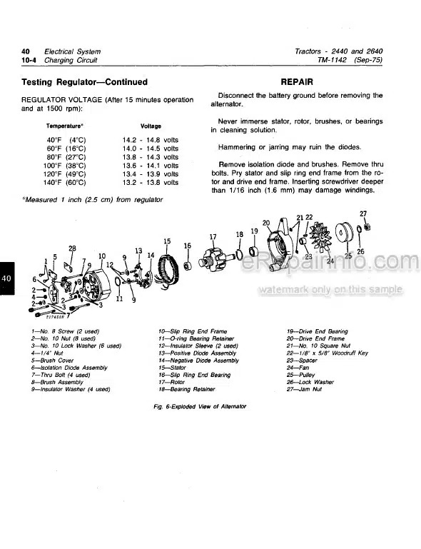 Photo 5 - John Deere 2440 2640 Technical Manual Tractor TM1142 SN -340999