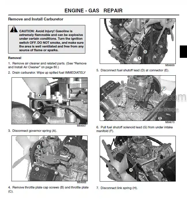 Photo 6 - John Deere 250G To G5500KE Technical Manual Generator TM1791