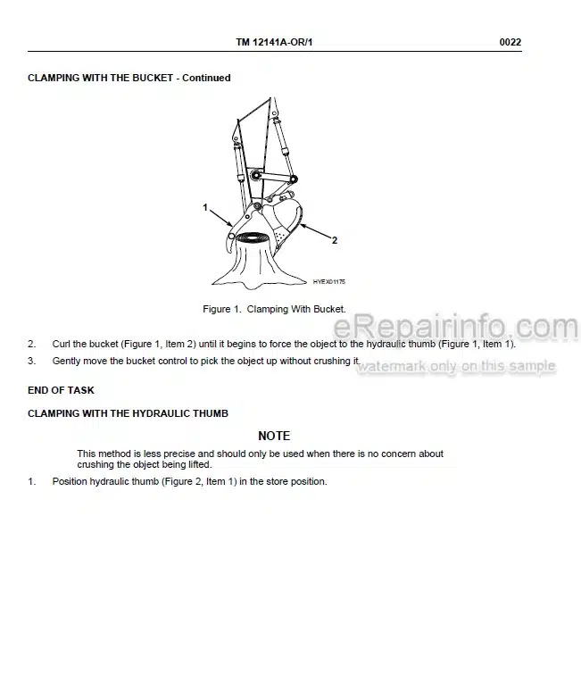 Photo 5 - John Deere 250GR Operators Manual Hydraulic Excavator TM12141A-OR1