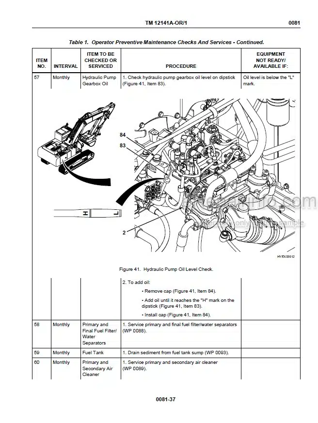 Photo 4 - John Deere 250GR Operators Manual Hydraulic Excavator TM12141A-OR1