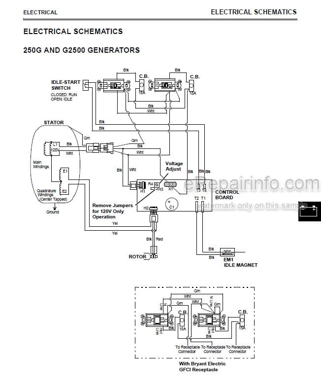 Photo 4 - John Deere 250G To G5500KE Technical Manual Generator TM1791