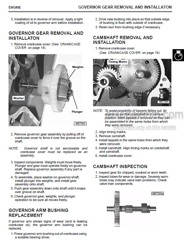 Photo 1 - John Deere 250G To G5500KE Technical Manual Generator TM1791