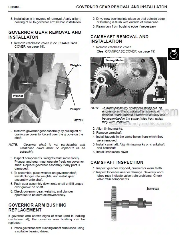 Photo 1 - John Deere 250G To G5500KE Technical Manual Generator TM1791