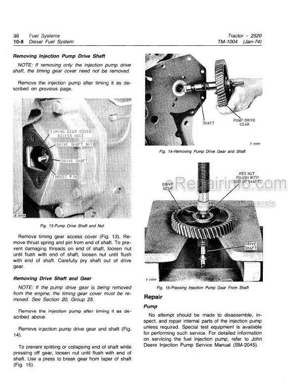 Photo 1 - John Deere 2520 Technical Manual Tractor TM1004