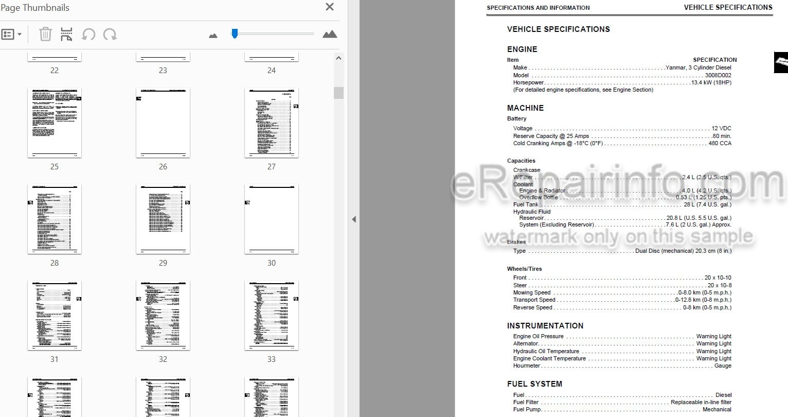 Photo 3 - John Deere 2653A Technical Repair Manual Diesel Professional Utility Mower TM1544