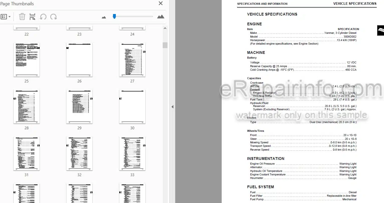 Photo 3 - John Deere 2653A Technical Repair Manual Diesel Professional Utility Mower TM1544