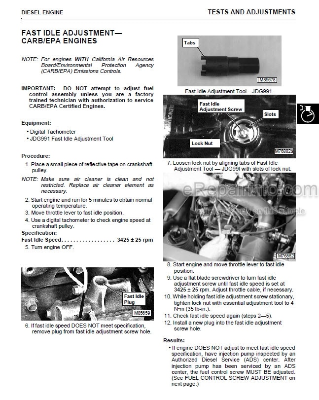 Photo 1 - John Deere 2653A Technical Repair Manual Diesel Professional Utility Mower TM1544