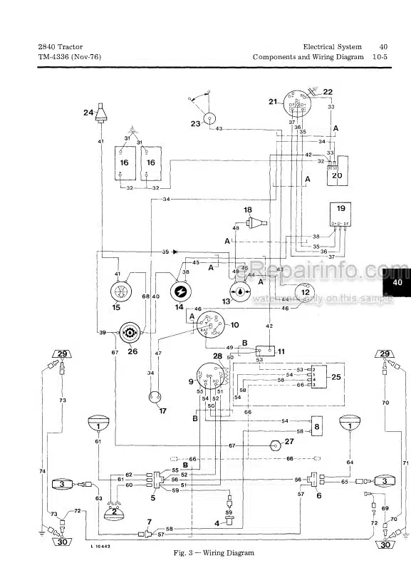 Photo 5 - John Deere 2840 Technical Manual Tractor TM4336