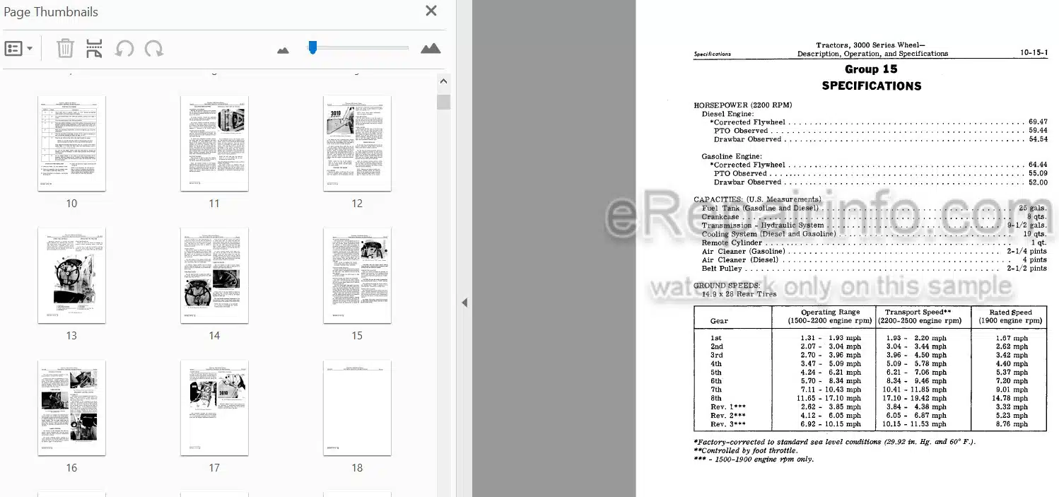 Photo 3 - John Deere 3000 Series 3010 Service Manual Tractor SM2041