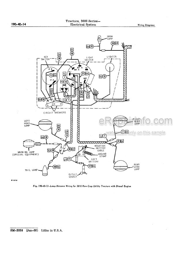 Photo 3 - John Deere 3000 Series 3020 Service Manual Tractor SM2038