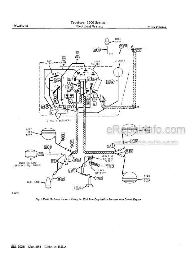 Photo 3 - John Deere 3000 Series 3020 Service Manual Tractor SM2038