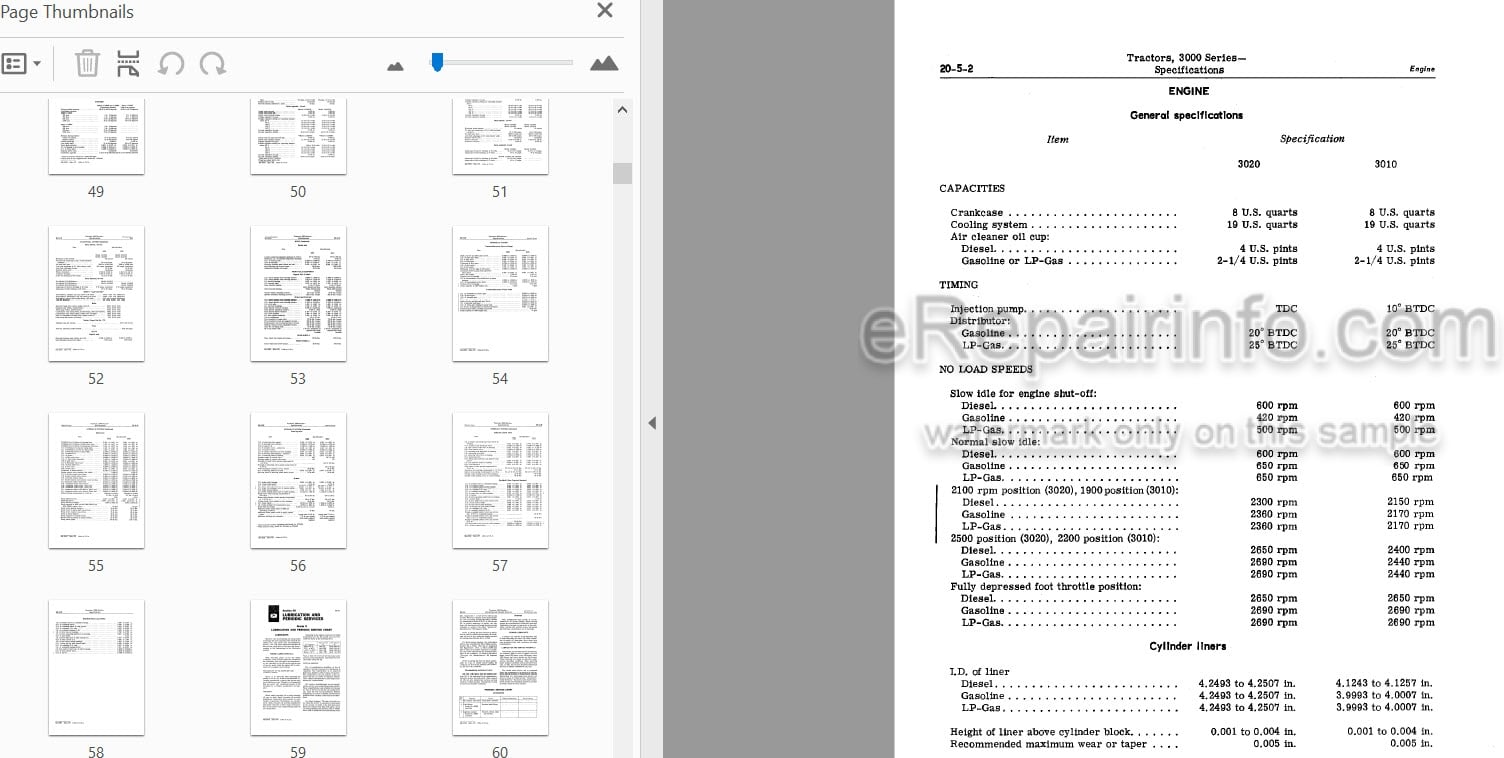Photo 4 - John Deere 3000 Series 3020 Service Manual Tractor SM2038