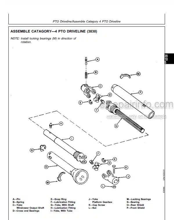 Photo 3 - John Deere 300A 300 Technical Manual Auger Platform And Grass Seed Special TM1526