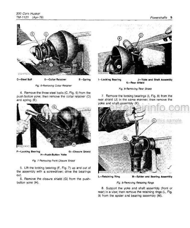 Photo 8 - John Deere 300 Technical Manual Corn Husker TM1121