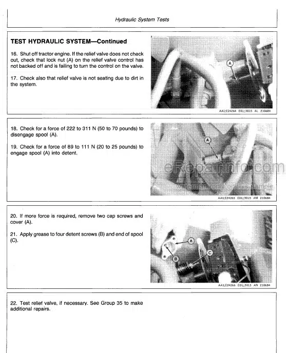 Photo 8 - John Deere 30 40 Technical Repair Manual Baler Ejector TM1311