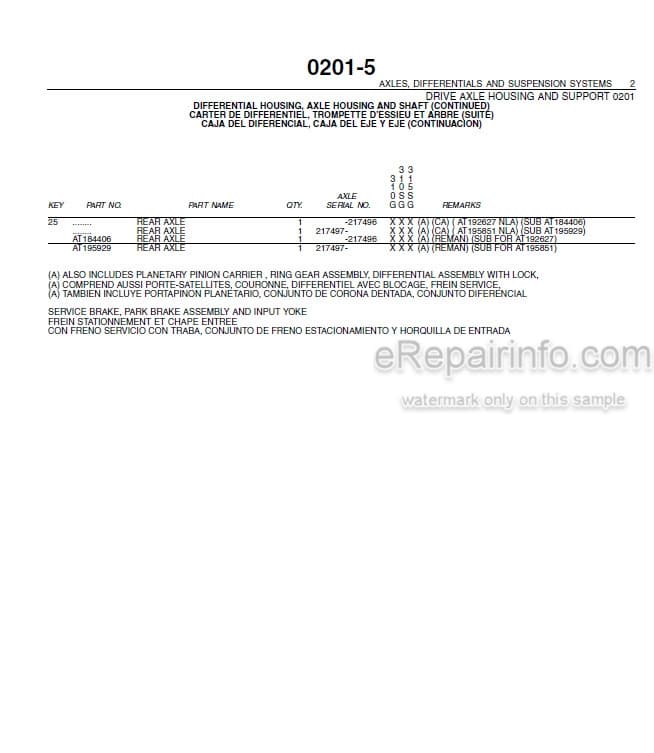 Photo 5 - John Deere 310G 310SG 315SG Parts Catalog Backhoe Loader PC2755