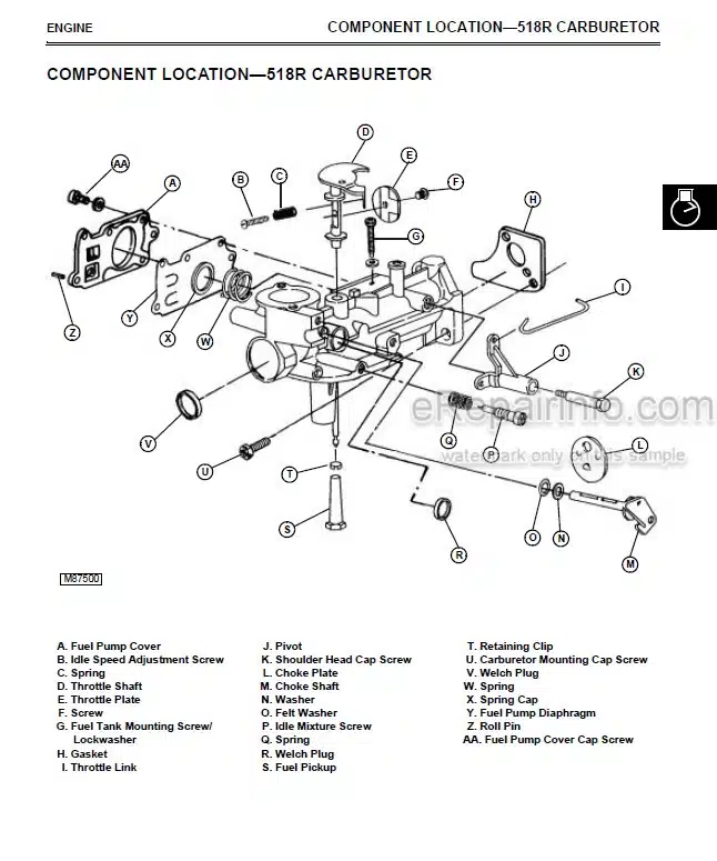 Photo 3 - John Deere 314F 518R 820R Technical Manual Walk Behind Tiller TM1687
