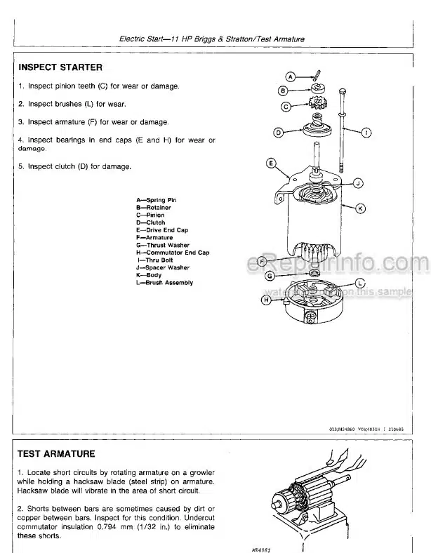 Photo 5 - John Deere 32 36 48 52 Inch Technical Repair Manual Commercial Walk Behind Mower TM1305