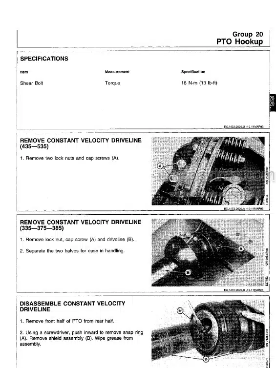 Photo 6 - John Deere 400 425 Technical Manual Hay Cuber TM1010