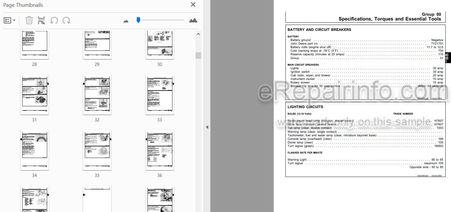 Photo 3 - John Deere 3430 3830 Technical Repair Manual Self Propelled Windrower TM1314