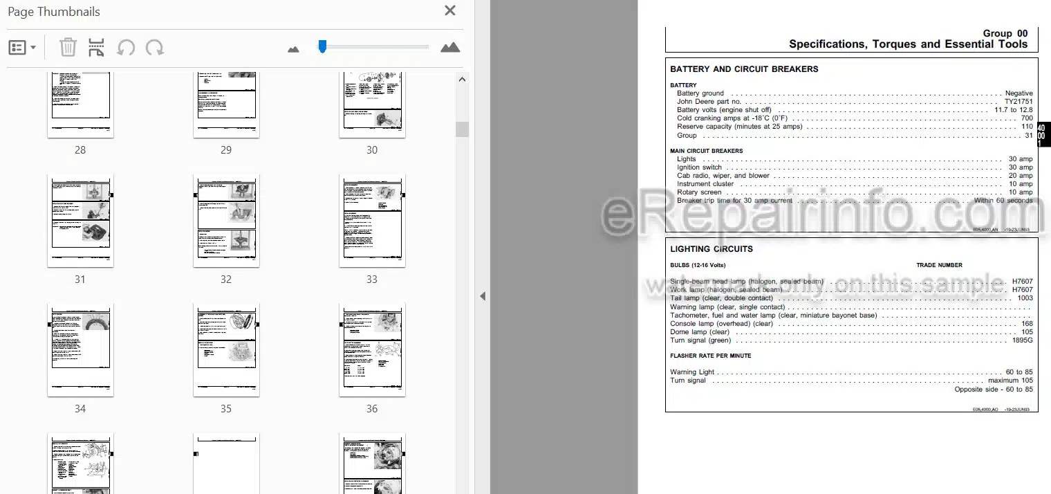 Photo 3 - John Deere 3430 3830 Technical Repair Manual Self Propelled Windrower TM1314