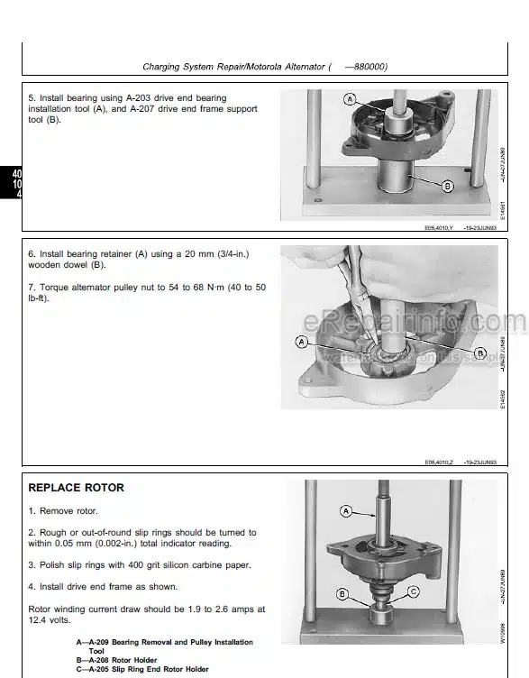 Photo 1 - John Deere 3430 3830 Technical Repair Manual Self Propelled Windrower TM1314