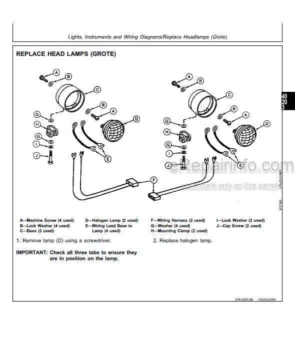Photo 5 - John Deere 3430 3830 Technical Repair Manual Self Propelled Windrower TM1314