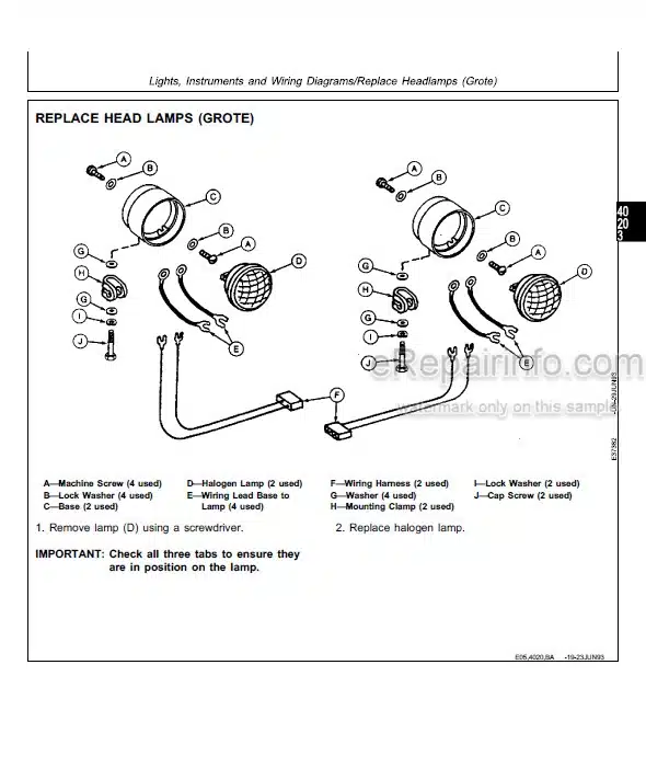 Photo 5 - John Deere 3430 3830 Technical Repair Manual Self Propelled Windrower TM1314