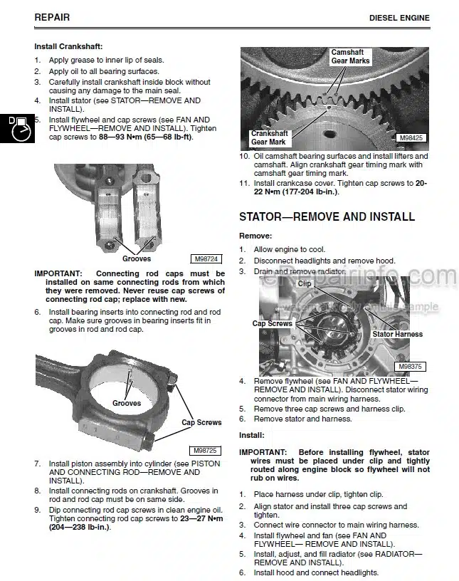 Photo 6 - John Deere 790 Technical Repair Manual Compact Utility Tractor TM2088