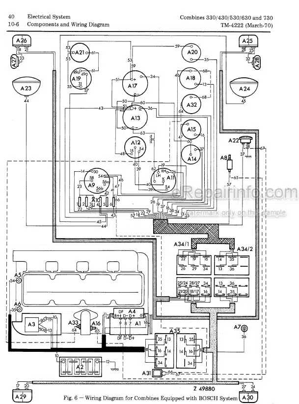 Photo 4 - John Deere 360 330 430 530 630 730 Repair Technical Manual Combine TM4222