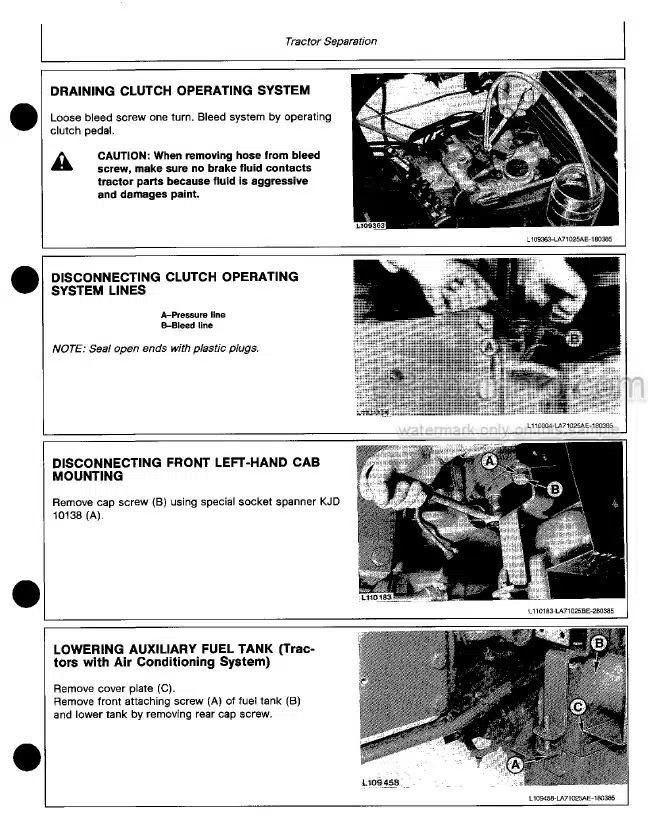 Photo 1 - John Deere 3640 Technical Manual Tractor TM4419