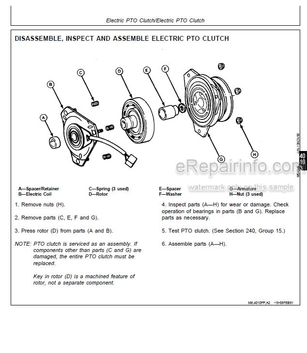 Photo 4 - John Deere 38 48 54 Inch Technical Repair Manual Commercial Walk Behind Mower TM1488