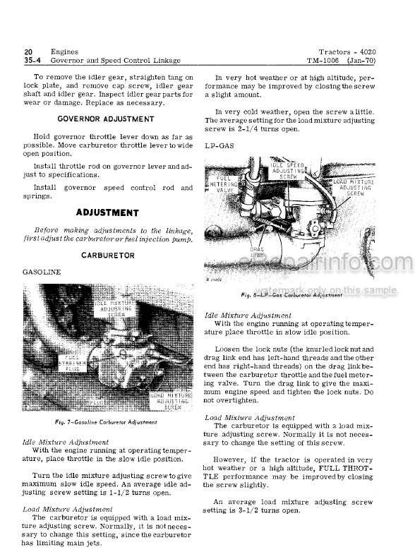 Photo 1 - John Deere 4000 4020 Technical Manual Tractor TM1006