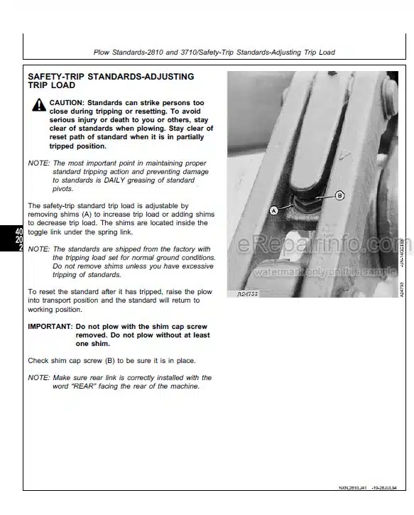 Photo 10 - John Deere 400 Series To 680 Technical Repair Manual Tillage Equipment TM1495