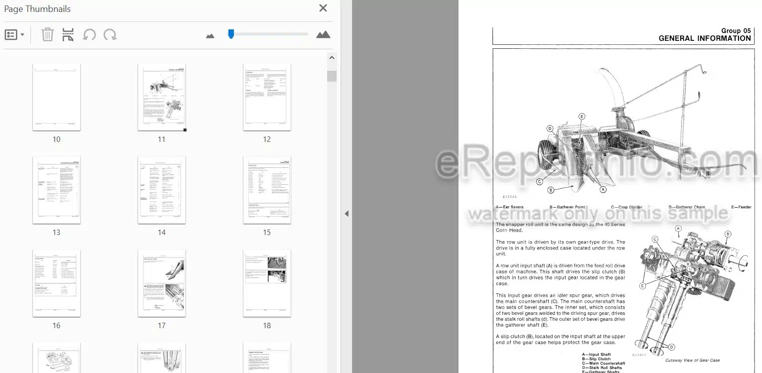 Photo 3 - John Deere 40 Series Technical Repair Manual Harvesting Units TM1295