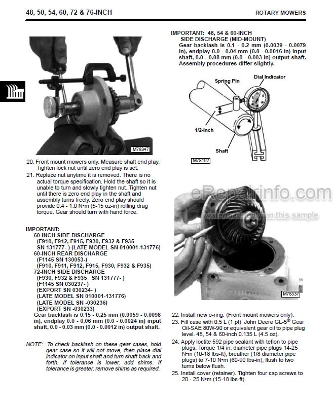 Photo 9 - John Deere 40 To 2000 Technical Manual PTO Drive Attachment TM1594