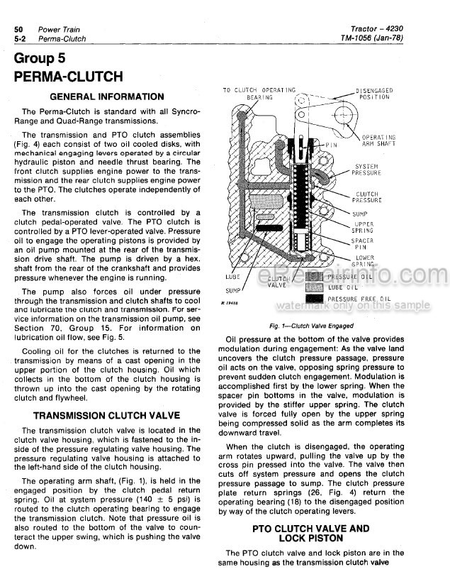 Photo 5 - John Deere 4230 Technical Repair Manual Tractor TM1056