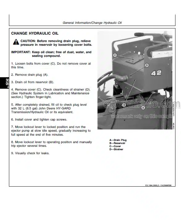Photo 11 - John Deere 42 Technical Manual Bale Ejector TM1584