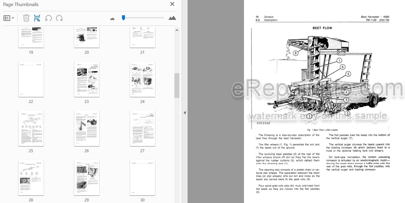 Photo 3 - John Deere 4300 Technical Manual Beet Harvester TM1120