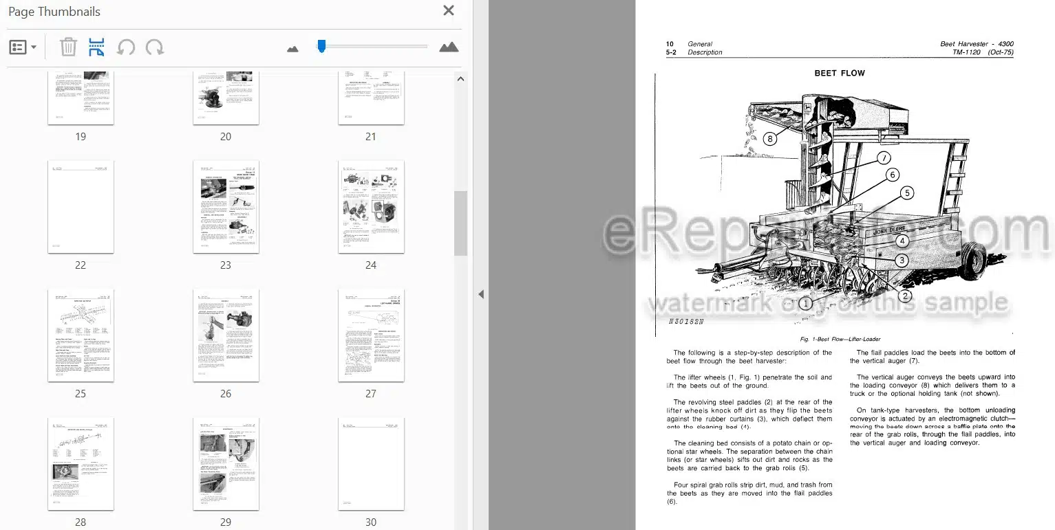 Photo 3 - John Deere 4300 Technical Manual Beet Harvester TM1120